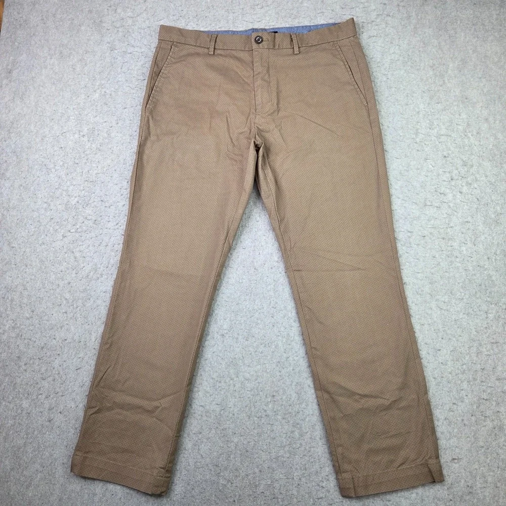 Banana Republic Rapid Movement Chino Pants Mens 34x30 Beige Aiden Slim Stretch